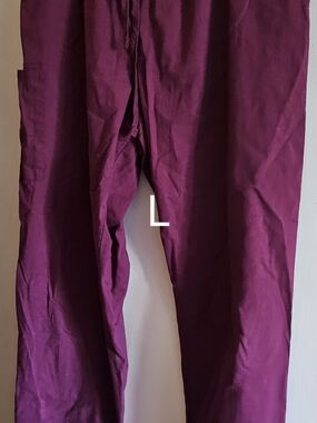Womens Burgundy Scrub Pants - L